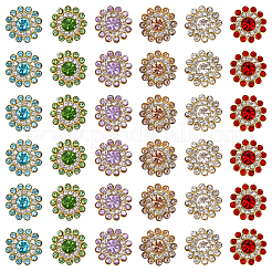120 Stück 6 Farben Legierung Strass Druckknöpfe&nbsp;DIY-CY0002-30