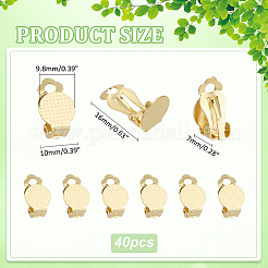 Boucles d'oreilles à clip en acier inoxydable 304&nbsp;STAS-ME0001-62G