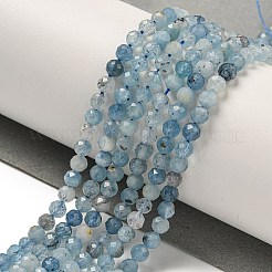 Chapelets de perles en aigue-marine naturelle&nbsp;G-F509-10-4mm-01