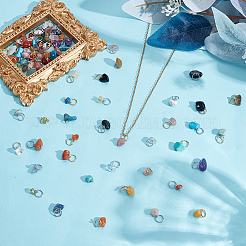 120 Stück 30 Stile Chip Edelstein Charms&nbsp;PALLOY-HY00045