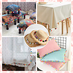 6 Yards Farbverlaufsbänder aus Polyester-Pompon-Bällen mit Quaste&nbsp;DIY-PH0035-76B