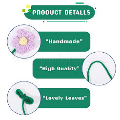 7 Stück 7 Farben Polyester Häkelblumen-Lesezeichen&nbsp;AJEW-CA0004-54