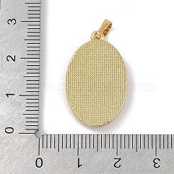 Pendenti ovali in conchiglia con pavé in ottone placcato a cremagliera&nbsp;KK-U032-92G-10