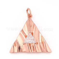 Pendenti in ottone con zirconi cubici trasparenti micro pavè&nbsp;KK-I668-02