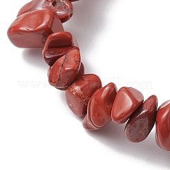 Braccialetti elastici con perline di diaspro rosso naturale&nbsp;BJEW-JB11245-01