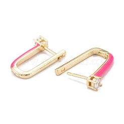 Micro ottone spianare zirconi Orecchini a cerchio&nbsp;EJEW-D274-05G