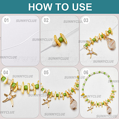 DIY-Armband-Sets zum Basteln mit synthetischen Türkis- und Muschelperlen zum Thema Ozean&nbsp;DIY-SC0028-41