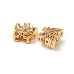 Perline zirconi micro pave  in ottone&nbsp;KK-C155-02G-01