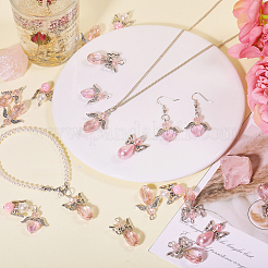 60 stücke 5 arten tibetischen stil legierung schmetterling perle & abs kunststoff perle & glas anhänger&nbsp;PALLOY-CA00015