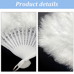 Décoration d'affichage d'éventail en plastique et en plumes&nbsp;AJEW-CY0002-58