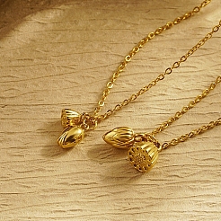 Colliers avec pendentifs en acier inoxydable 304 Lotus Pod pour femmes&nbsp;TL8108-1