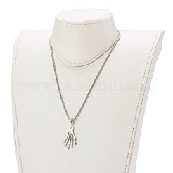 Colliers pendentif crâne en alliage de style tibétain pour halloween&nbsp;NJEW-JN03462