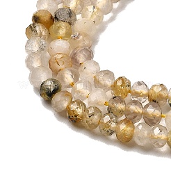 Oro naturale perle di quarzo rutilato fili&nbsp;G-RM250104-D4