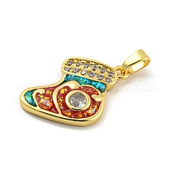 Weihnachten Messing Micro Pave Zirkonia Anhänger&nbsp;KK-H468-02D-03G