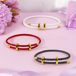 3 Stück 3 Farben Lederarmbänder aus geflochtener Kordel&nbsp;BJEW-GO0001-19