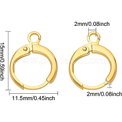 Fornituras del pendiente de aro huggie de latón&nbsp;KK-BC0005-28G