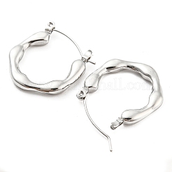 Orecchini a cerchio in acciaio inossidabile 304 con anello ondulato anti-ossidazione per donna&nbsp;EJEW-C067-11P