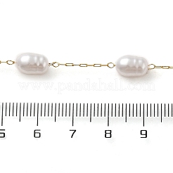 Catene a maglie ovali con perline di plastica&nbsp;CHS-G032-01G