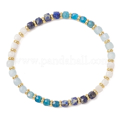 Bracelets extensibles en perles naturelles de lapis-lazuli&nbsp;BJEW-JB13485-02
