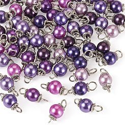70 Stück 7 Farben Glasperlen runder Verbinder Charms&nbsp;PALLOY-TA00267