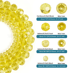 4 hebra 4 estilos de hebras de cuentas de vidrio transparente&nbsp;GLAA-TA0002-56B
