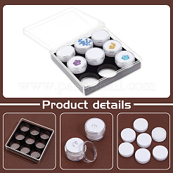 9 fentes mini pots de perles ronds en plastique pour bijoux avec dessus à vis avec velours à l'intérieur&nbsp;AJEW-WH0472-42A