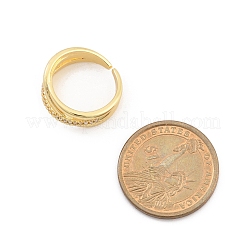 Gestellplattierte Manschettenringe aus Messing mit Mikropavé und klarem Zirkonia&nbsp;RJEW-M028-111G