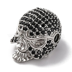 Totenkopfförmiges Gestell aus Messing mit Zirkonia-Perlen&nbsp;KK-S406-14P