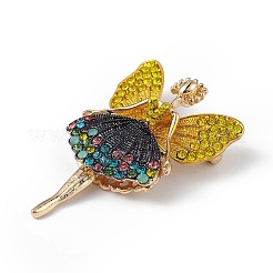 Broche en émail danseuse papillon avec strass&nbsp;JEWB-P016-01G-03