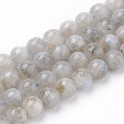 Natural Labradorite Beads Strands, Round, 6x6mm, Hole: 1mm, about 62pcs/strand, 15.5 inch