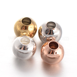 Séparateurs perles rondes en laiton, couleur mixte, 4mm, Trou: 1mm