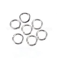 304 anelli di salto in acciaio inox, anelli di salto aperti, colore acciaio inossidabile, 5x0.8mm, 20 gauge, diametro interno: 3.4mm