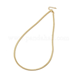 Halskette mit flacher Schlangenkette aus Messing, langlebig plattiert, Bleifrei und cadmium frei, echtes 18k vergoldet, 16.89 Zoll (42.9 cm)
