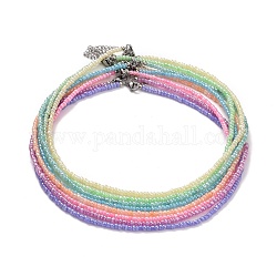 8 pcs 8 couleurs ensemble de colliers de perles de graines de verre de ceylan, bijoux tour de cou pour femmes et filles, couleur mixte, 40.8 cm, 8 pièces / kit