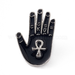 Enamel Pin, Alloy Badge for Backpack Clothing, Platinum, Palm Pattern, 28x18x2mm, Pin: 1mm