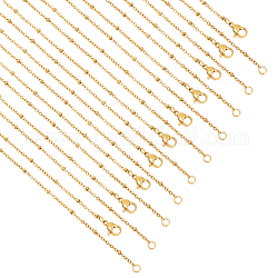 Nbeads 10Pcs 304 Stainless Steel Satellite Chain Necklaces Set for Men Women, Golden, 17.7 inch(45cm)