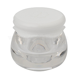 Vasetto per crema portatile in plastica, contenitori cosmetici riutilizzabili vuoti, con coperchio a vite, chiaro, 3.7~3.8x3.45~3.5cm, capacità: 10g