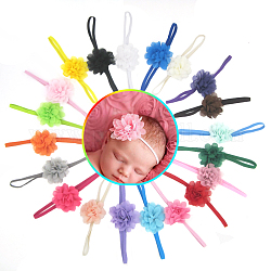 Эластичные детские повязки для девочек, аксессуары для волос, с кружевом цветок, разноцветные, 13.4 дюйм ~ 14.96 дюйма (340~380 мм)