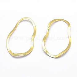 Brass Linking Rings, Lead Free & Cadmium Free & Nickel Free, Oval, Real 18K Gold Plated, 39x23x1mm