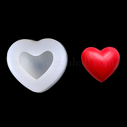 DIY Heart Shape Decoration Food Grade Silicone Molds, Resin Casting Molds, for UV Resin & Epoxy Resin Craft Making, White, 80x75x43mm, Inner Diameter: 42x28mm
