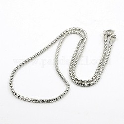 304 Stainless Steel Necklaces, Men Popcorn Chain Necklace, with Lobster Claw Clasps, Stainless Steel Color, 17.7 inch(45cm)