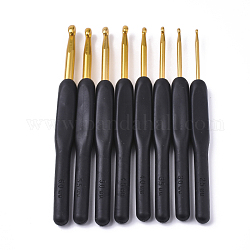 Алюминий крючки, с ручкой TPR, чёрные, 138x12x10 мм, штифт: 2.5мм / 3мм / 3.5мм / 4мм / 4.5мм / 5мм / 5.5мм / 6мм, [10]шт / комплект