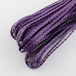Braided Imitation Leather Cords, Herringbone Bracelet Findings, Purple, 5x2mm, about 109.36 yards(100m)/bundle