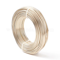 Fil d'aluminium rond, fil d'artisanat en métal pliable, fil d'artisanat flexible, pour la fabrication artisanale de poupée de bijoux de perles, or champagne, 12 jauge, 2.0mm, 55m/500g (180.4 pieds/500g)