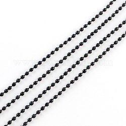 Electroforesis soldada cadenas de abalorios de bolas de hierro, con carrete, negro, 1.5mm, aproximadamente 328.08 pie (100 m) / rollo