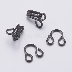 Железный крючок для одежды и глаз, воротник / платье / брюки пряжки крючки глаза, металлический черный, 13x6.5 мм, отверстие : 2 мм