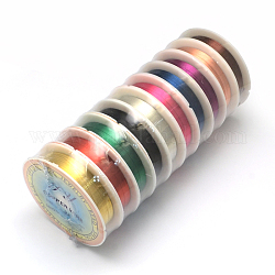 Круглая медная проволока для ювелирных изделий, разноцветные, 26 датчик, 0.4 мм, около 39.37 фута (12 м) / рулон, 10 рулонов / группы
