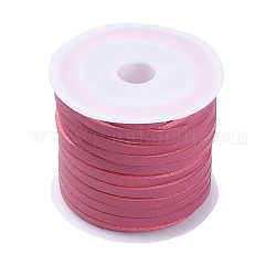 Cuerda de ante imitación, un lado que cubre con cuero de imitación, rojo violeta pálido, 3x1.4mm, alrededor de 5.46 yarda (5 m) / rollo