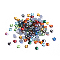 Hotfix rhinestone, vidrio de rhinestone plana espalda cabujones, semicírculo, color mezclado, ss10, 2.7~2.8x1mm, aproximamente 1440 unidades / bolsa