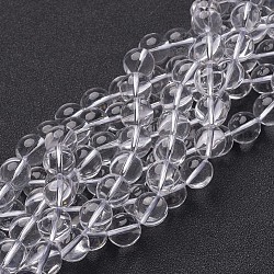 Chapelets de perles en cristal de quartz synthétique, ronde, clair, 14mm, Trou: 1mm, Environ 28 pcs/chapelet, 15.5 pouce
